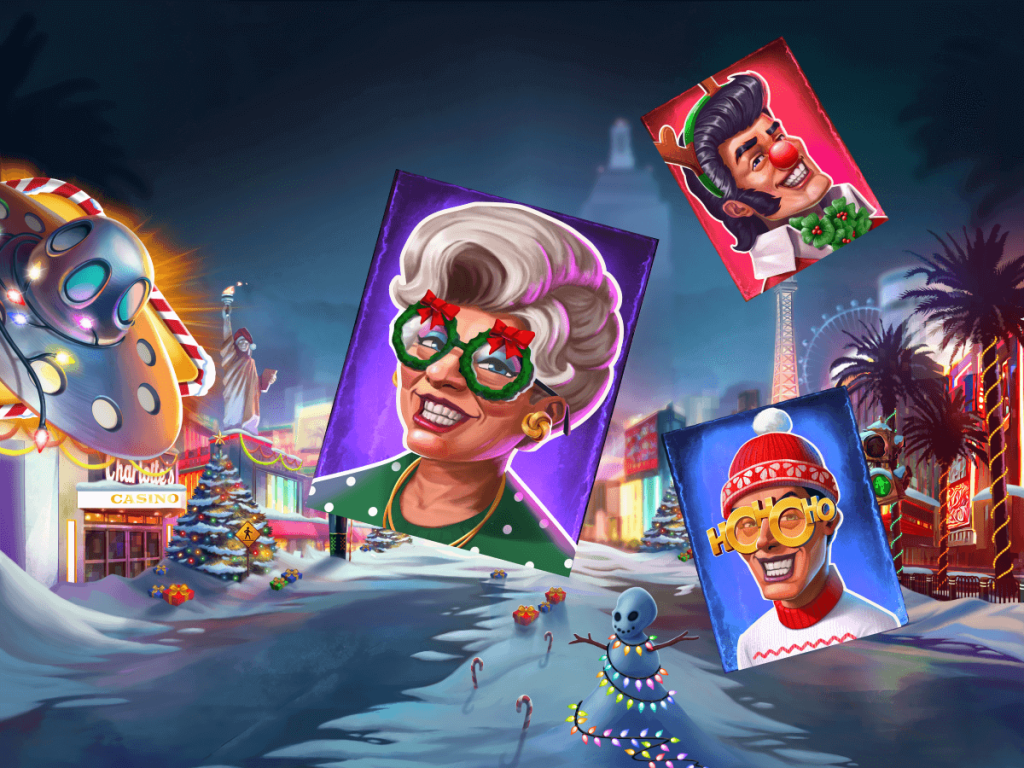 Атмосфера слот-игры Invading Vegas Las Christmas