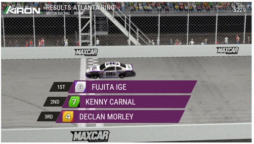 Virtual Sports Autosport Race Finish