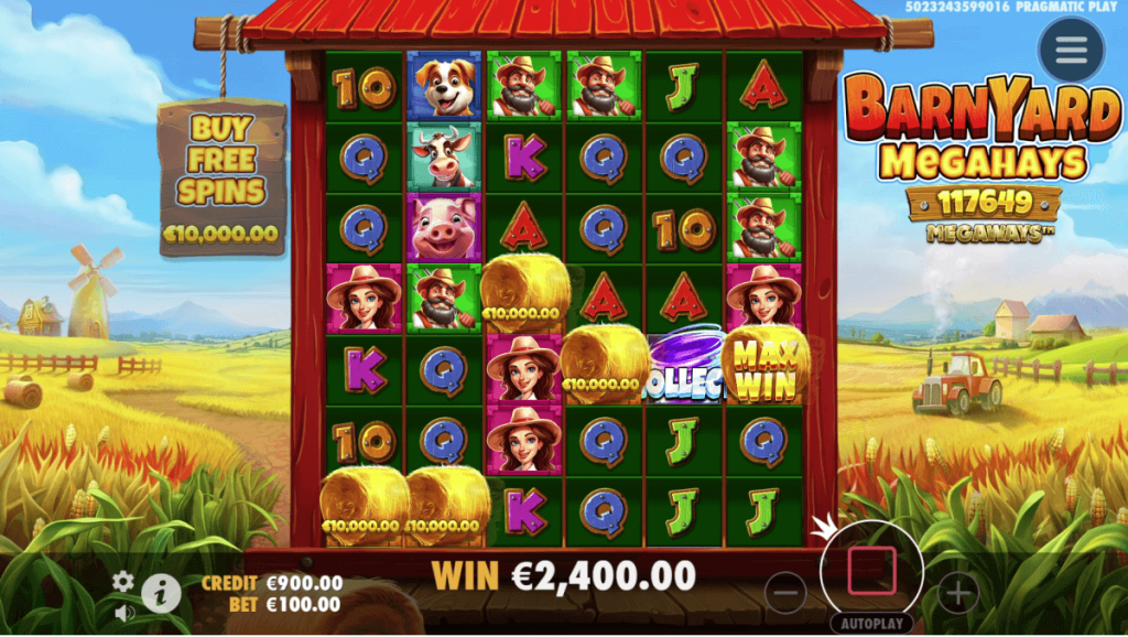 Features of the Barnyard Megahays Megaways slot game