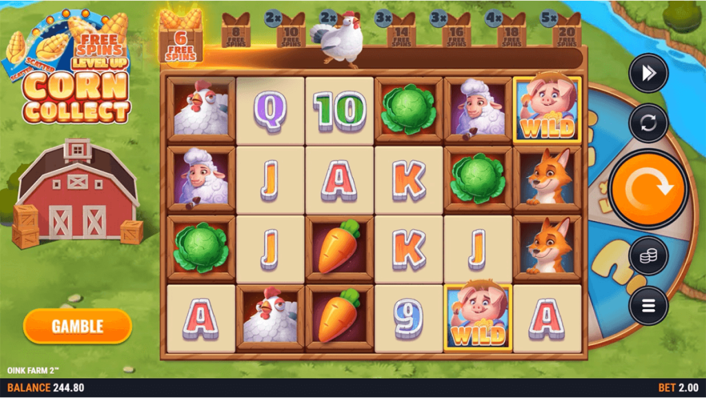 Free Spin gambling game in Oink Farm 2