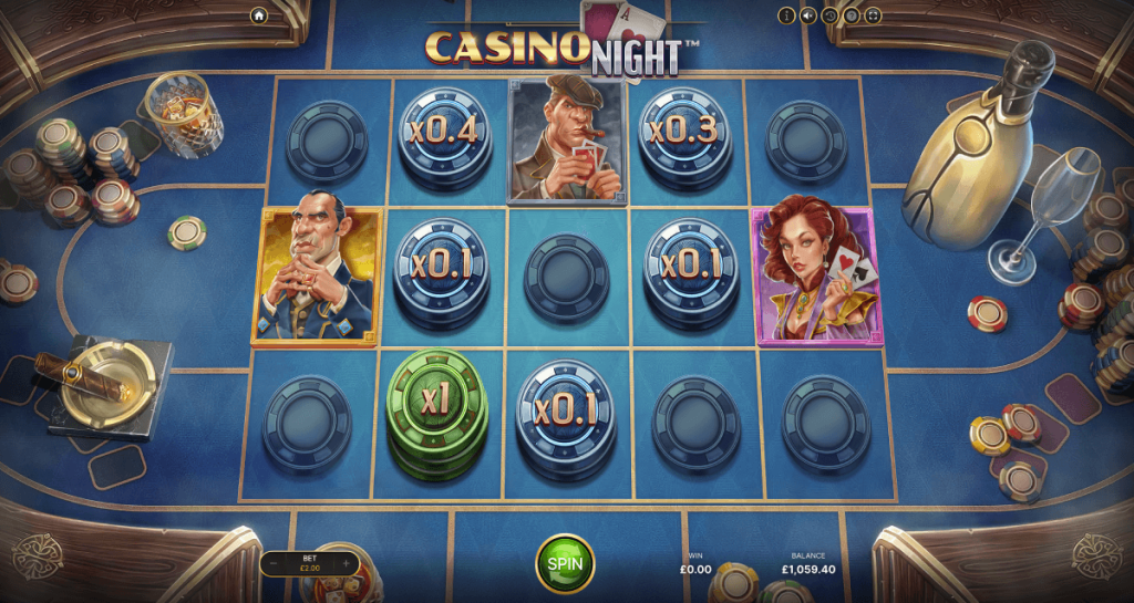 Casino Night slot game playing grid